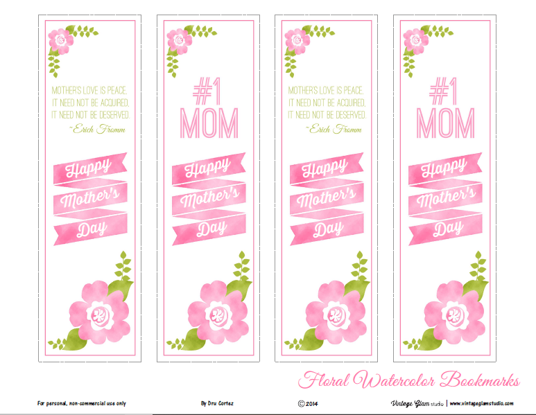 floral-watercolor-bookmarks-free-printable for Mother S Day Bookmarks Printable Free Floral Watercolor Bookmarks - Free Printable - for Mother S Day Bookmarks Printable Free
