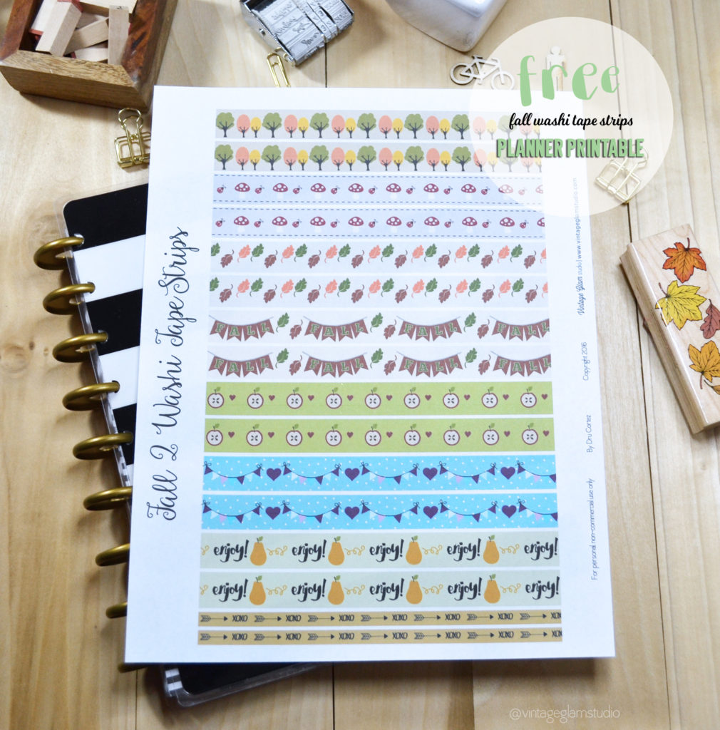fall 2 washi tape planner stickers free printable