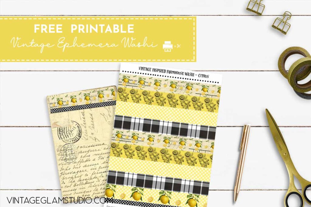 Free Vintage Ephemera Washi Printable