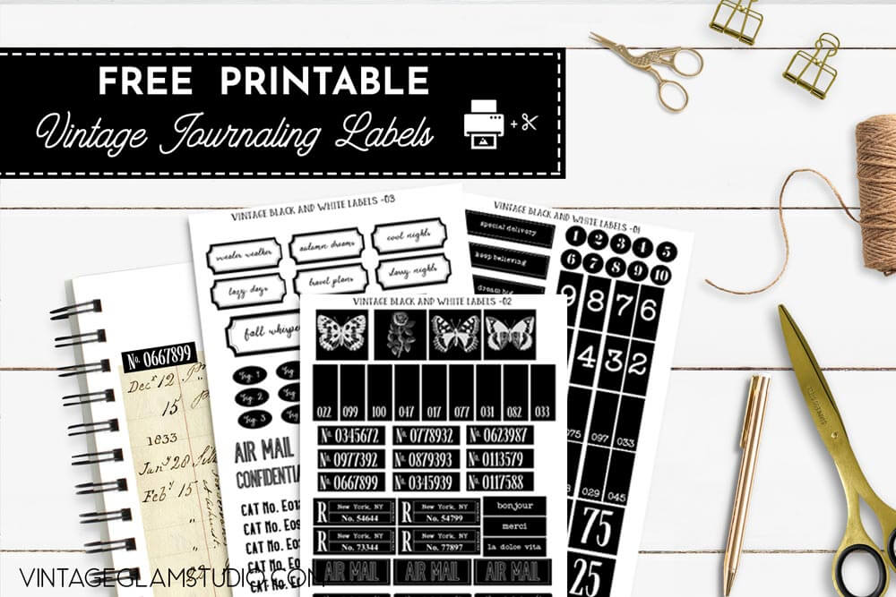 Free Vintage Style Black Labels for Junk Journaling - Printable - free-vintage-style-black-labels-for-junk-journaling-printable